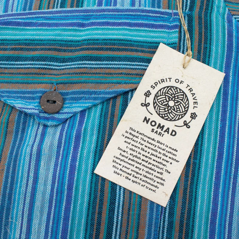 Nomad Sari Grandad Shirt Turquoise Large — foto 3