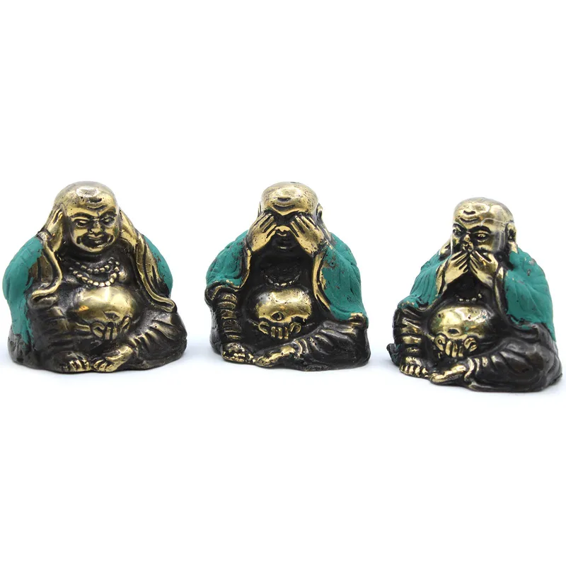 Set of 3 See No Evil etc Buddha — foto 2