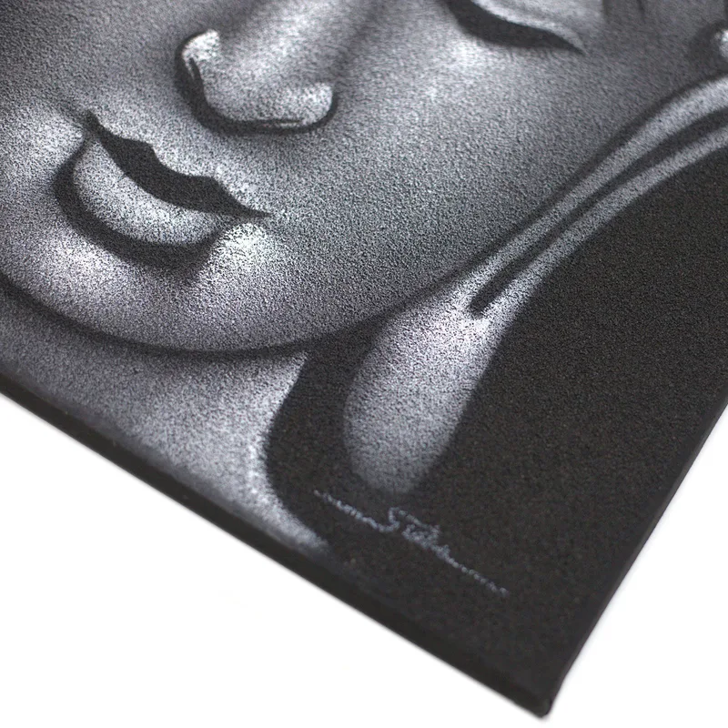 Buddah Painting Grey Sand Finish — foto 1