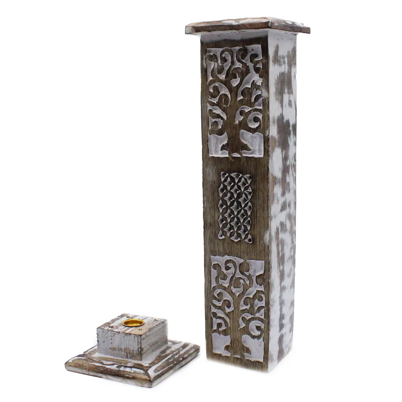 Bianco Washed Incenso Porta Smoke Tower — foto 3