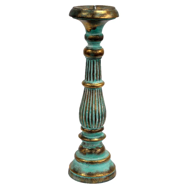 Large Candela Stand Turquois Oro