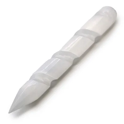 Selenite Spiral Wands - 16 cm (Point One Ends) — foto 2