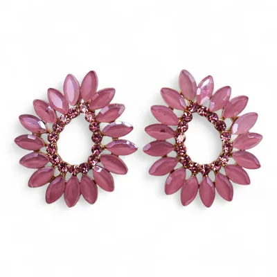 Soft Pink - Vintage Glass - Loop - Earrings — foto 4