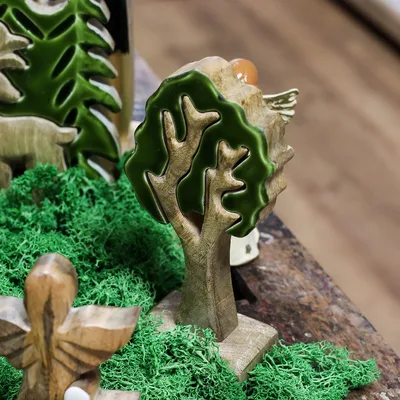 Perso nella Foresta – Decorazione in Legno 3D a Forma di Albero Singolo – 20x10cm — foto 3