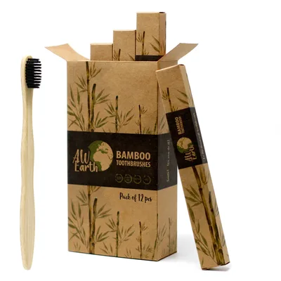 1x Bamboo Toothbrush - Charcoal Medium Soft — foto 5