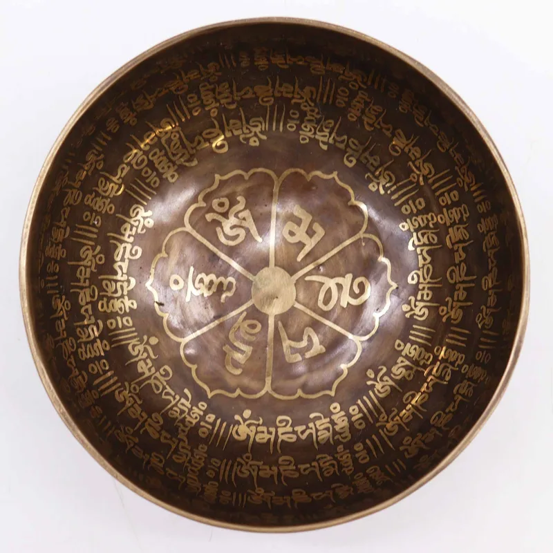 Tibetan Healing Engraved Bowl 16cm Mantra — foto 1