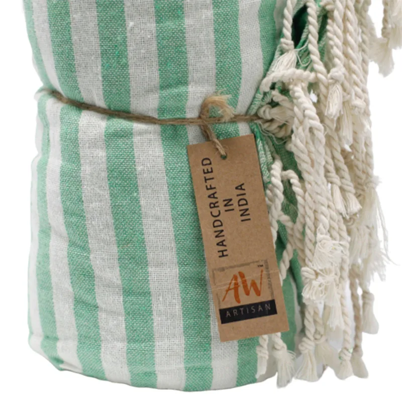 Cotton Pario Towel - 100x180 cm - Picnick Verde — foto 3