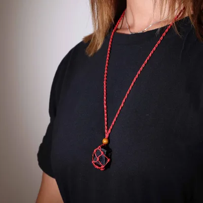Crystal Gemstone Necklace Cord 45cm/18inch - Red — foto 2