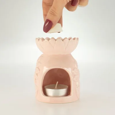Ceramic Sunflower Olio Bruciatore - Pastel Pink — foto 4