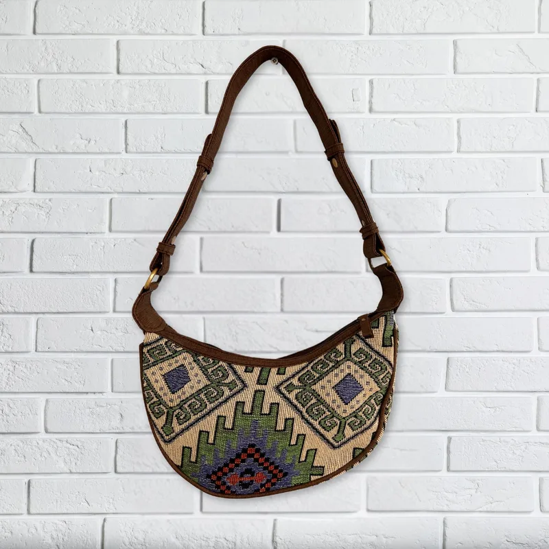 Jacquard Hobo Bag Geo-Geen — foto 1