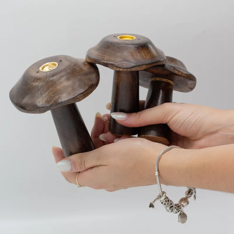 Set of 3 Flat Incenso Cone Mushrooms — foto 1