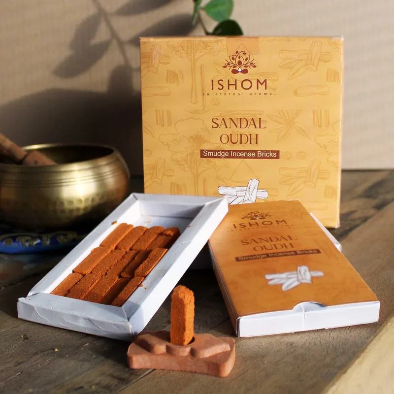 Pack of 15 Naturale Incenso Smudge Bricks and Bruciatore Sandal Legno