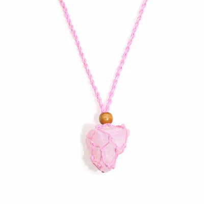 Crystal Gemstone Necklace Cord 45cm/18inch - Pink — foto 4