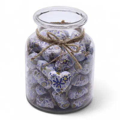 Large Decor Legno Hearts - Blu Floral — foto 2