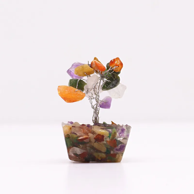 Mini Gemstone Trees on Orgonite Base - Multi Stones (15 stones) — foto 2