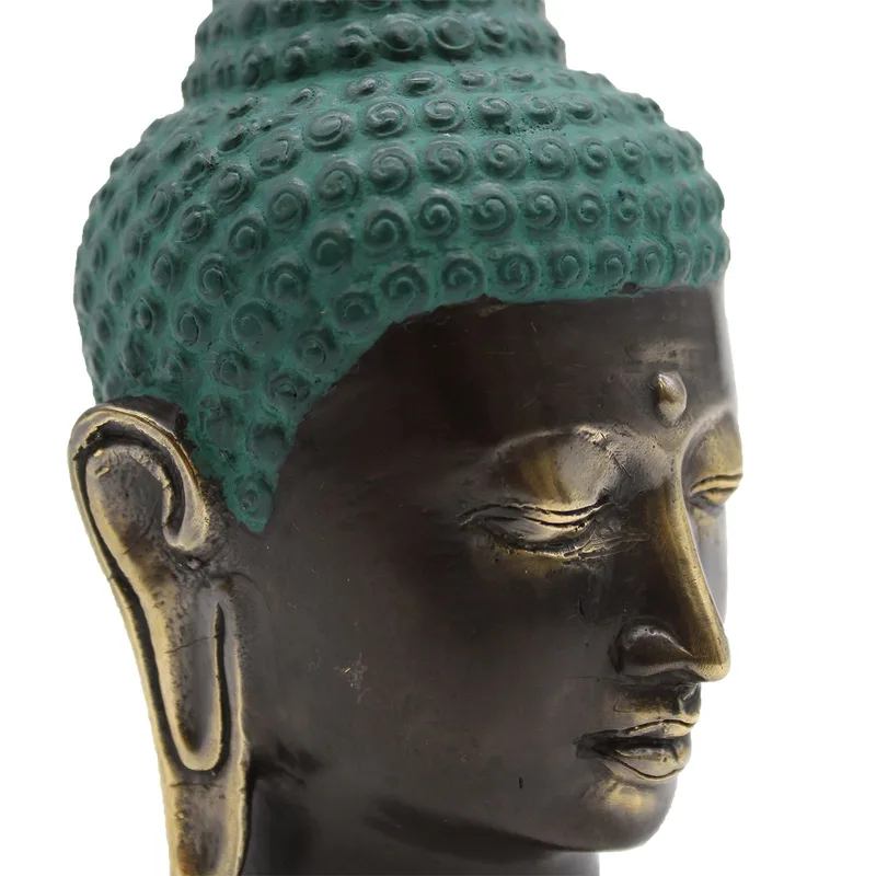 Large Antique Brass Buddha Head — foto 2