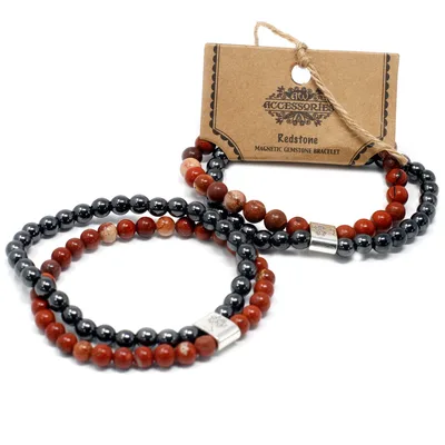 Bracciale Gemma Magnetica - Rosso Pietra Lunare — foto 3