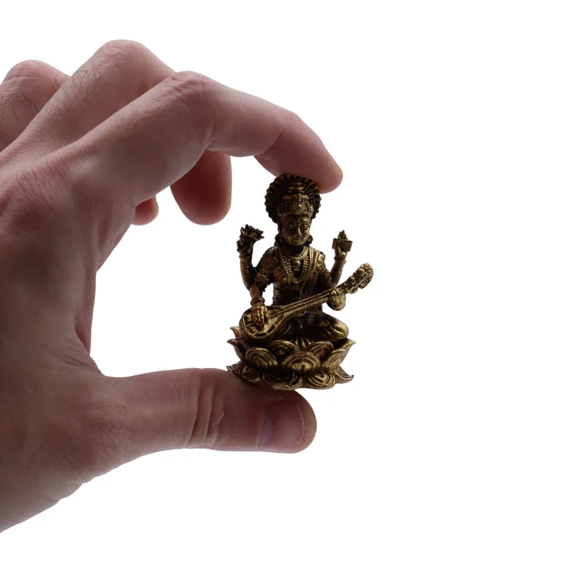 Brass Miniature Gods Sarswati 49mm — foto 2