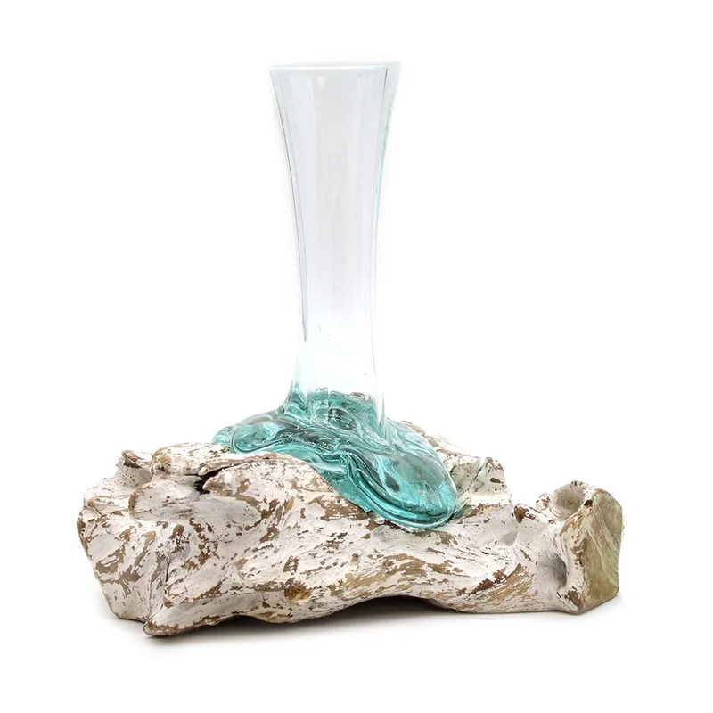 Molten Glass on Whitewash Legno Vase Medium — foto 5
