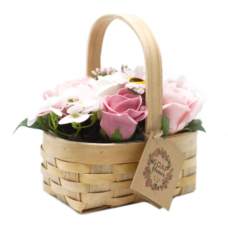 Medium Pink Bouquet in Wicker Basket — foto 2