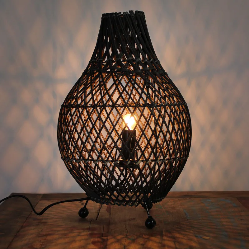 Rattan Table Lamps Dark Brown — foto 6