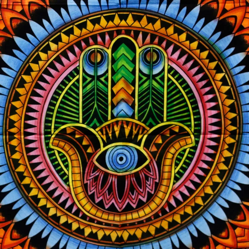 Handbrushed Cotton Wall Art Hamsa — foto 1