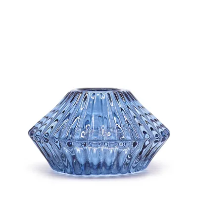 Set of 2 Fiore Flip Dinner Candela / Tealight Porta - Royal Blu