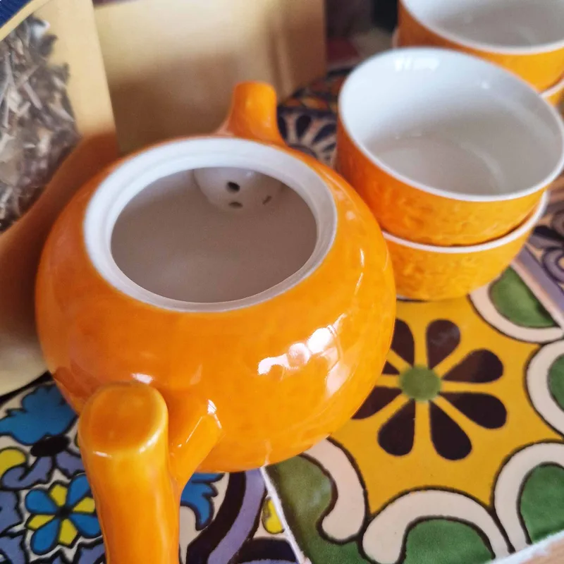 Herbal Arancia Teapot Set Pot & Four Cups