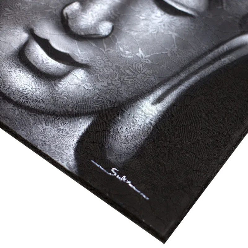 Buddah Painting Grey Brocade Detail — foto 1