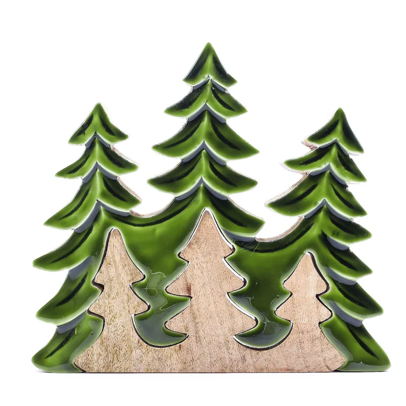 Lost in the Forrest Three Trees 3D Wooden Decoration 20x23cm