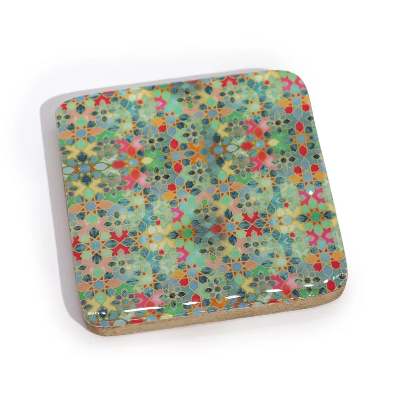 Set of 4 Square Coasters Mediterranean Tile Pattern — foto 1