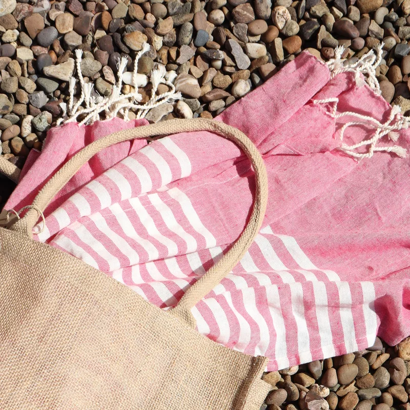 Cotton Pario Throw - 100x180 cm - Hot Pink — foto 1