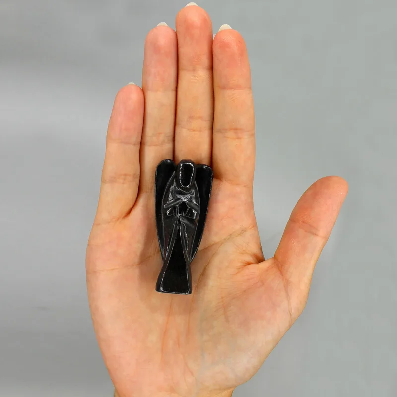 Hand Carved Gemstone Angel - Nero Agate — foto 1