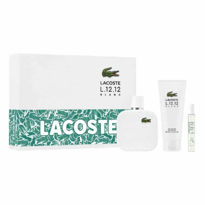 Lacoste L 12 12 Blanc Eau de Toilette Spray 100ml Set 3 Parti