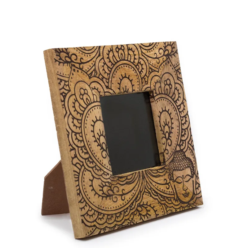 Small Mango Legno Picture Framel 20x20x2cm Buddha Nero