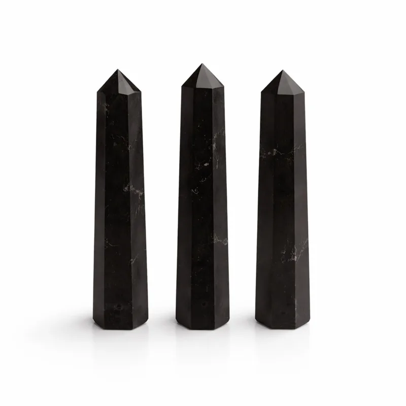 Gemstone Six Face Obelisk Point approx 11cm Nero Tourmaline