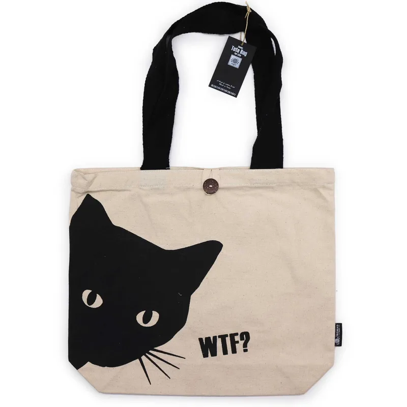 Nomad Sari Iconic Classic Tote Bag - Nero Cat - Naturale 10oz — foto 2