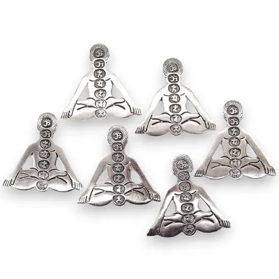 Polished Aluminum Seven Chakra Yoga Incenso Porta 12x12cm