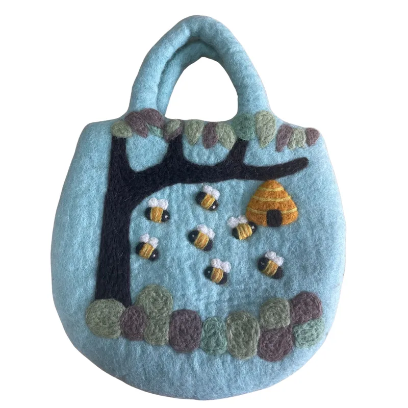 Albero and Beehive Felted Bag 35x27cm — foto 5