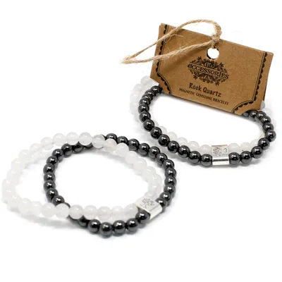 Bracciale con Pietra Naturale Magnetica - Quarzo Rosa — foto 1