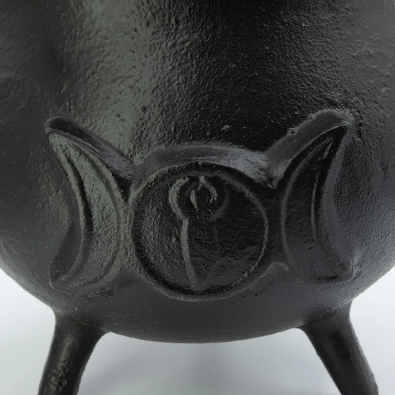 Extra Huge Cast Iron Cauldron with Triple Moon 23x18cm — foto 3