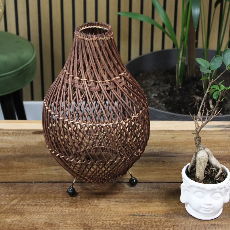 Rattan Table Lamps Dark Brown — foto 4