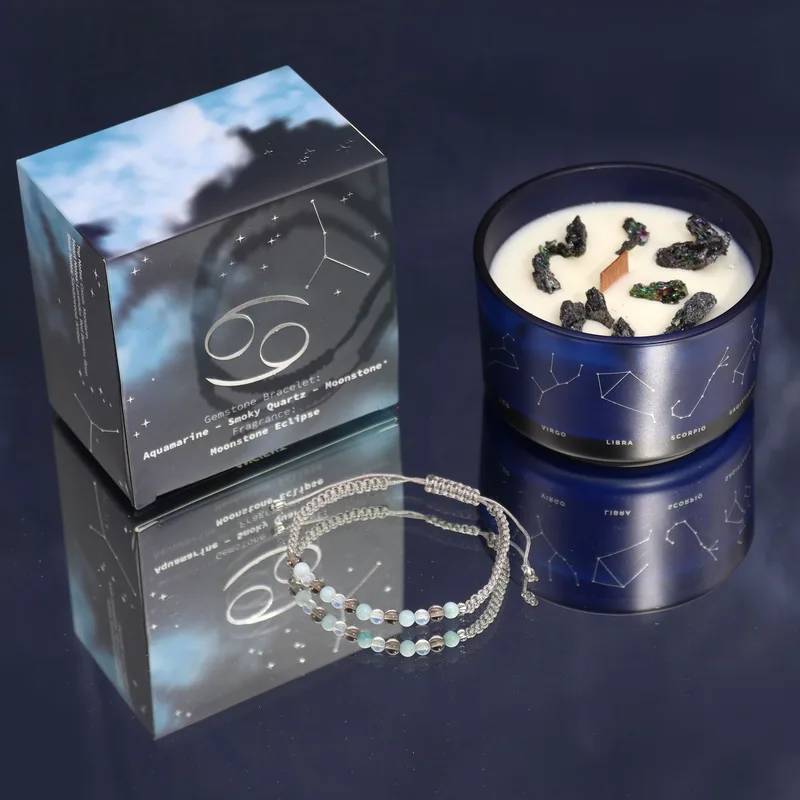 Zodiac Crystal Candela with Gemstone Bracelet Cancer — foto 5