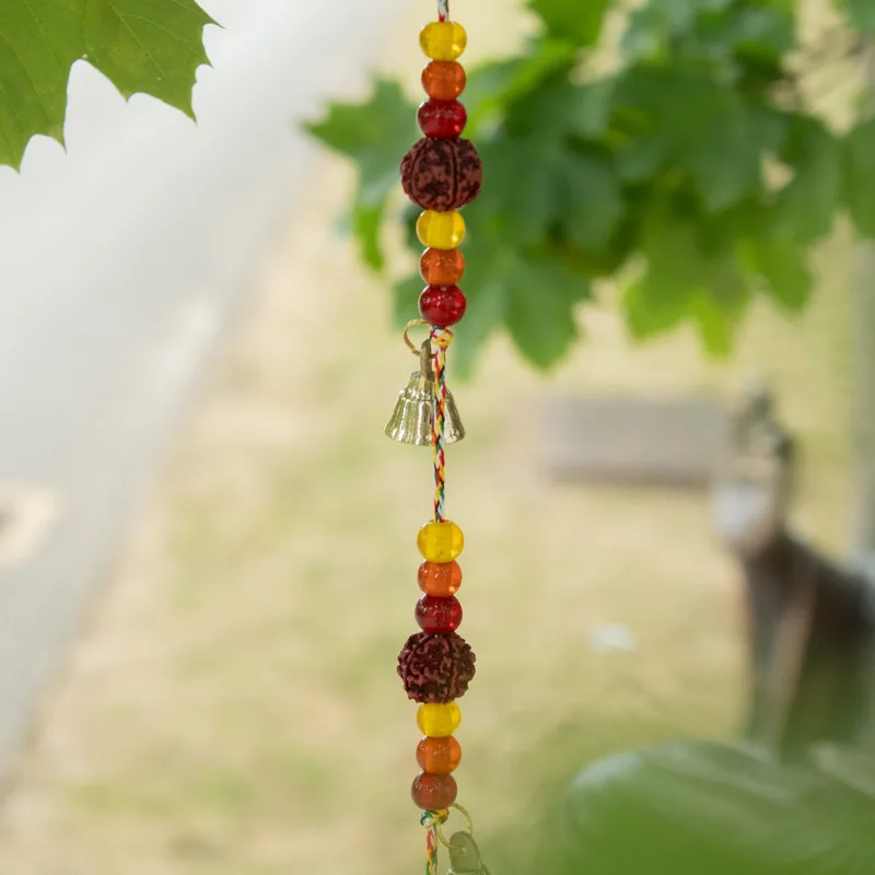 Indian Chimes Brass Fiore of Life with Rudraksha Beads String Bells 6x63cm — foto 2