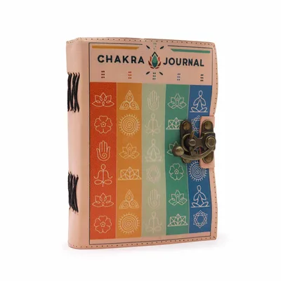 Leather Seven Chakra Colours Deckle-edge Notebook — foto 2