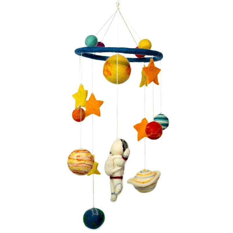 Fatto a mano Felt Mobile Starman & Planets