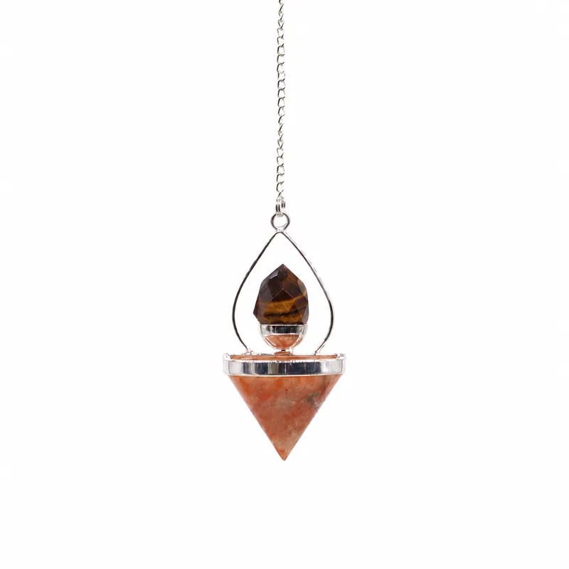 Gemstone Lantern of Life Pendulum Sunstone & Tigereye — foto 1