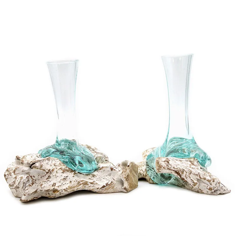 Molten Glass on Whitewash Legno Vase Medium — foto 3