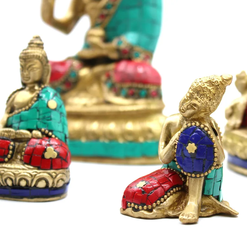 Brass Buddha Figure Lrg Head 11.5 cm — foto 5