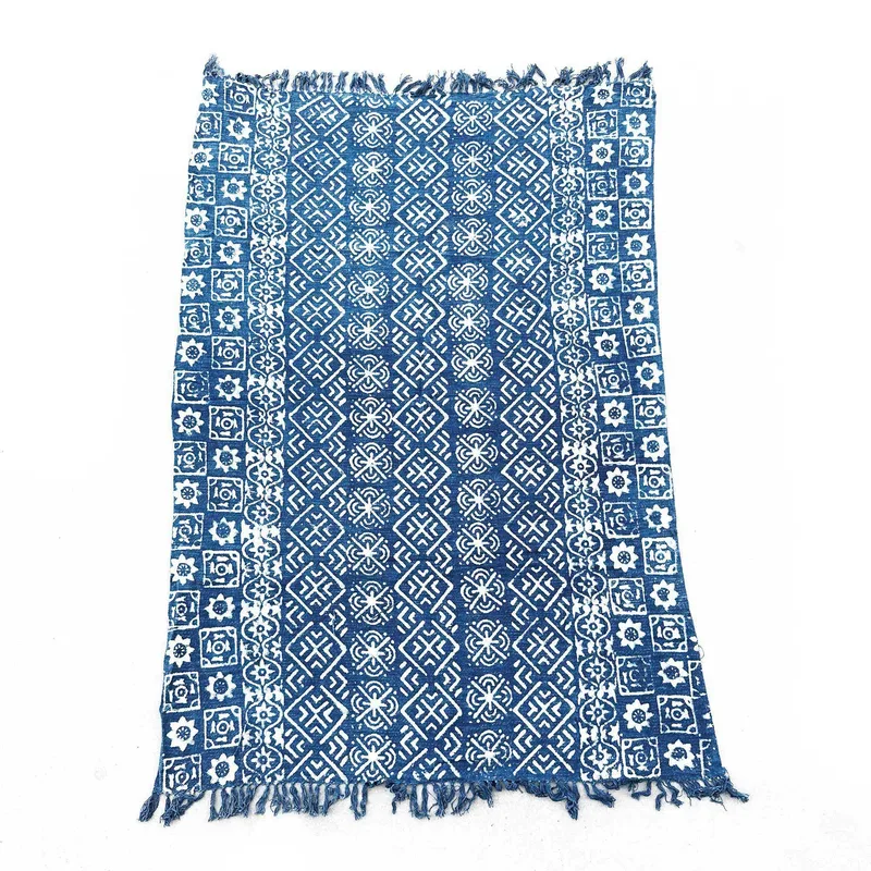 Fatto a mano Indigo Throw 170x120cm Desi Stripes — foto 2